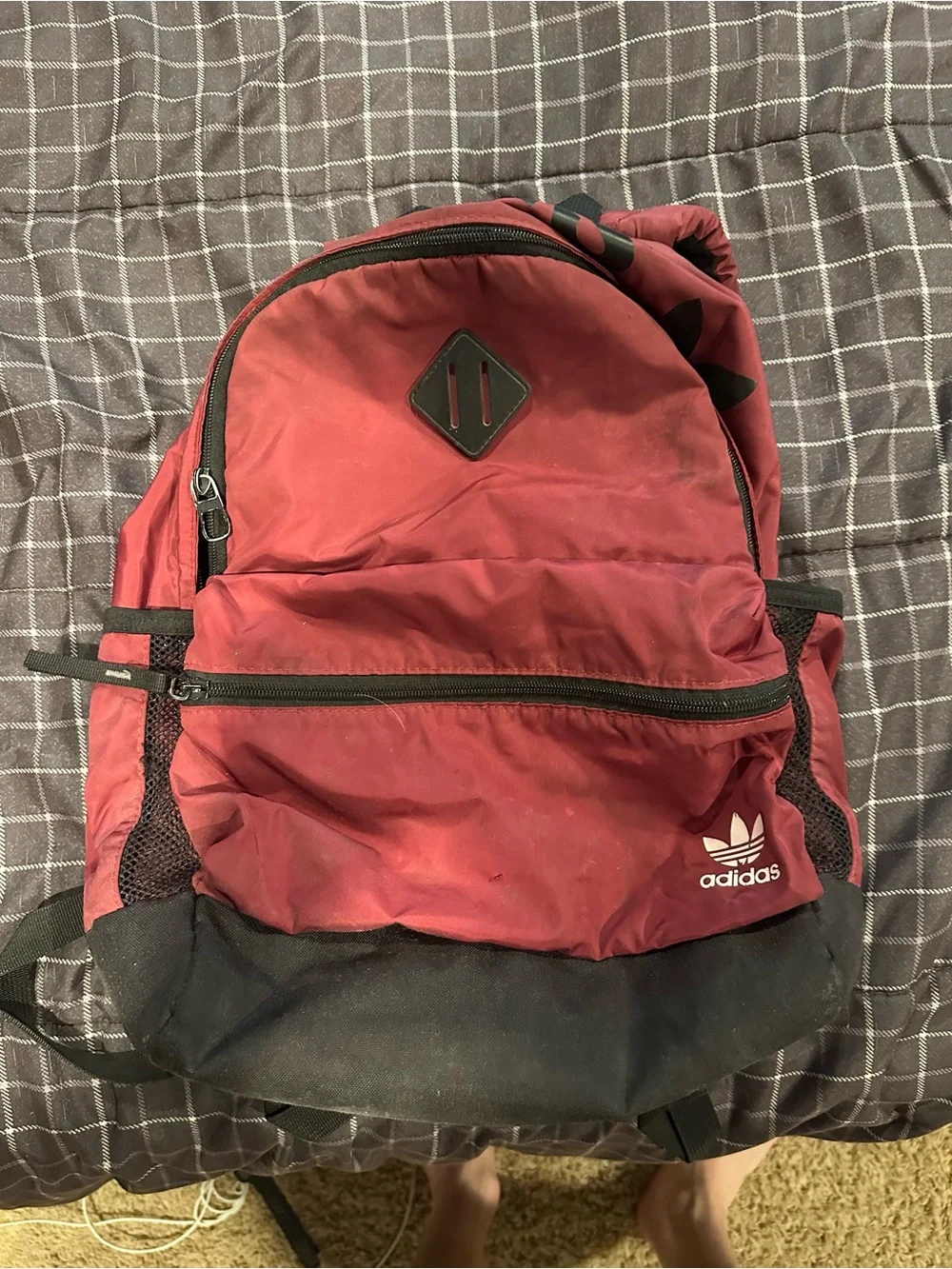 Adidas Men's Red Backpack with Black Base